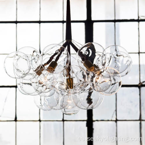 Lámpara de vidrio transparente iluminación moderna